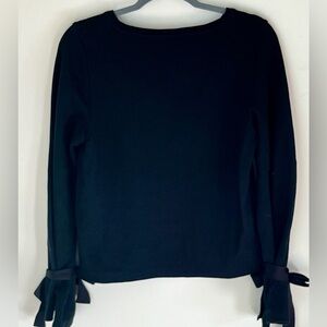 J. CREW -  Black boxy sweater/sweatshirt with ties on wrists. Size small